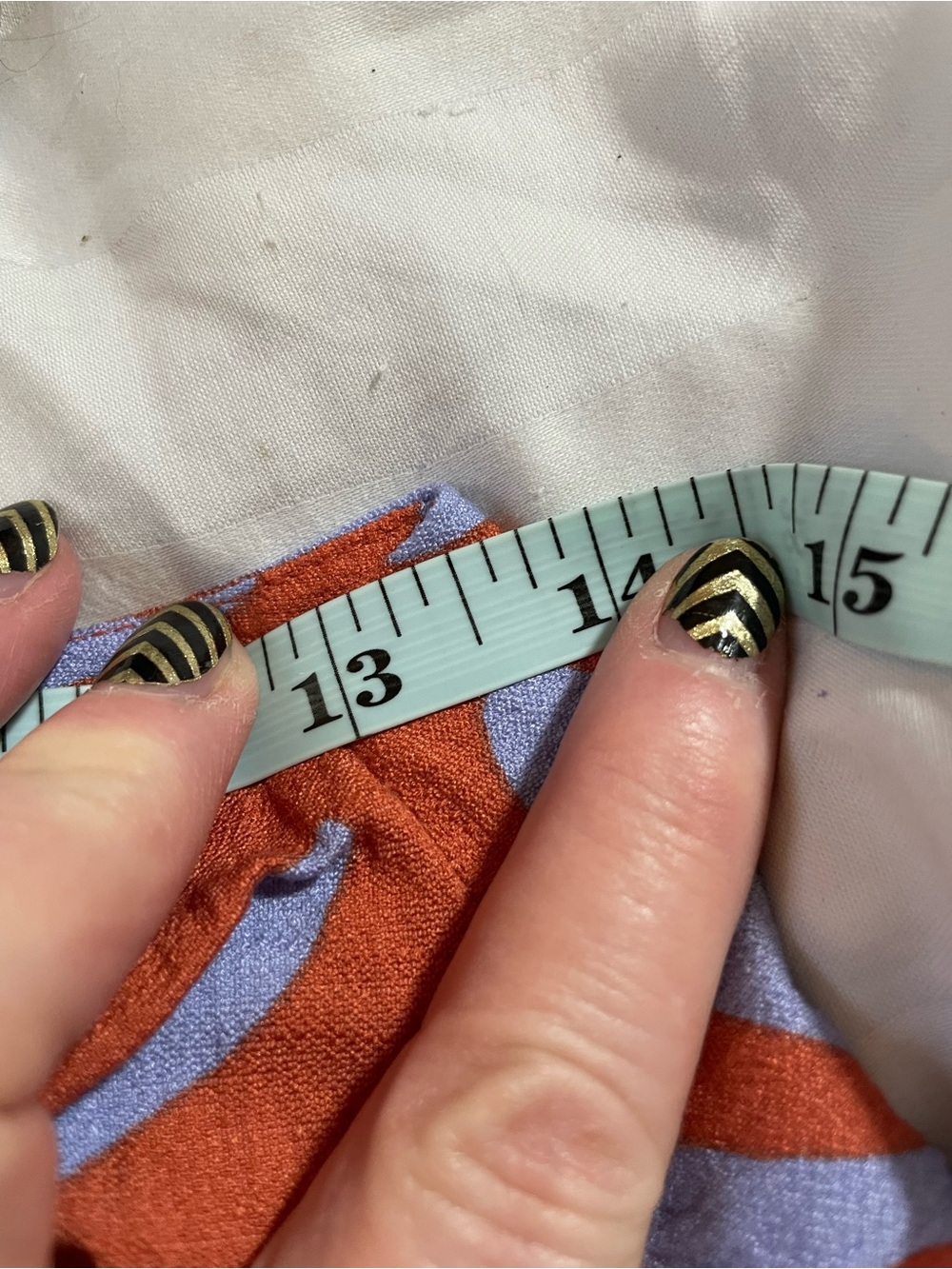 LOFT Outlet Petite ANN TAYLOR faux wrap skirt orange lavender 0P tropical print - Picture 14 of 15